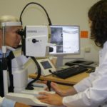 A low power laser light illuminates the retina and high resolution digital images are captured and accessible in the exam room